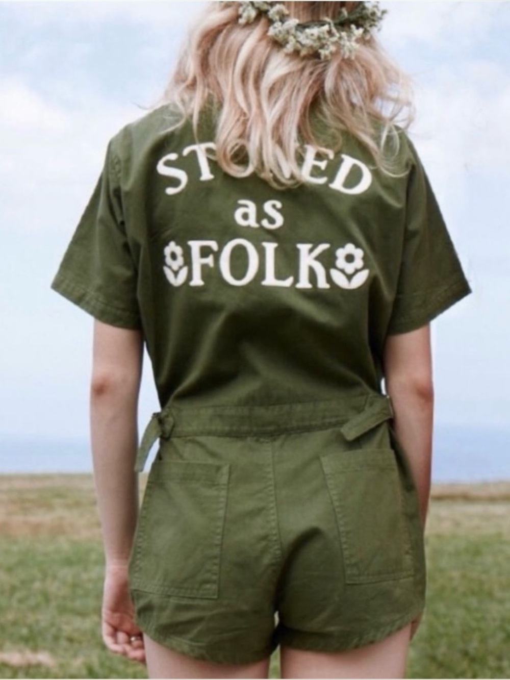 *RARE* Deadstock STONED AS FOLK Sugarhigh Lovestoned Romper, size Medium